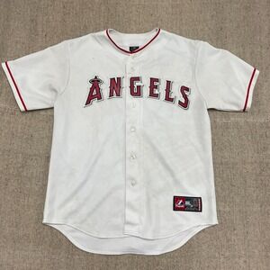 VINTAGE BOBBY ABREU JERSEY mens large white 2000s y2k ANAHEIM ANGELS MLB